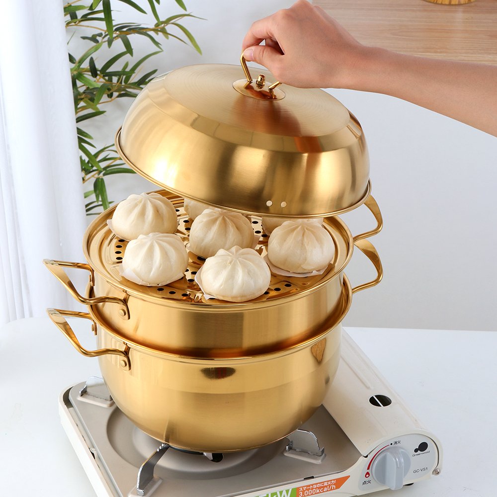 High Quality Multi-Layers Steam Cooking Pot Cookware Stainless Steel Steamer Pot With Handles