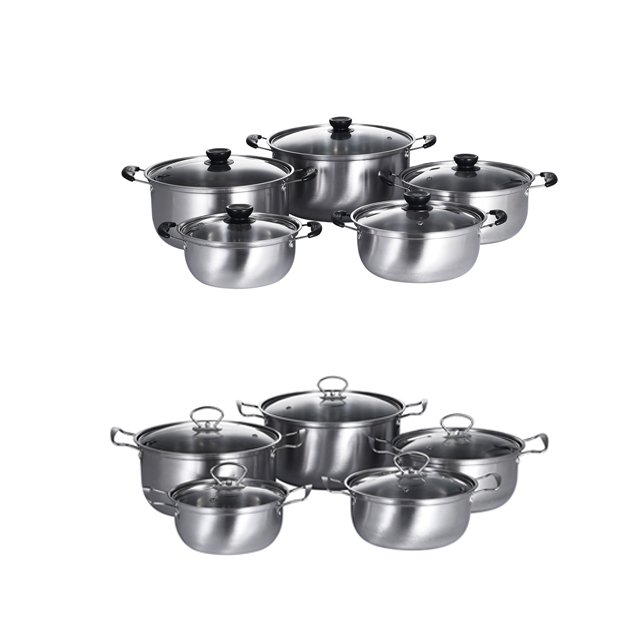Yuedisi Wholesale Kitchenware Stainless Steel 10 Pieces Cookware Set Soup Boiling Pot Sand Pot With Lid