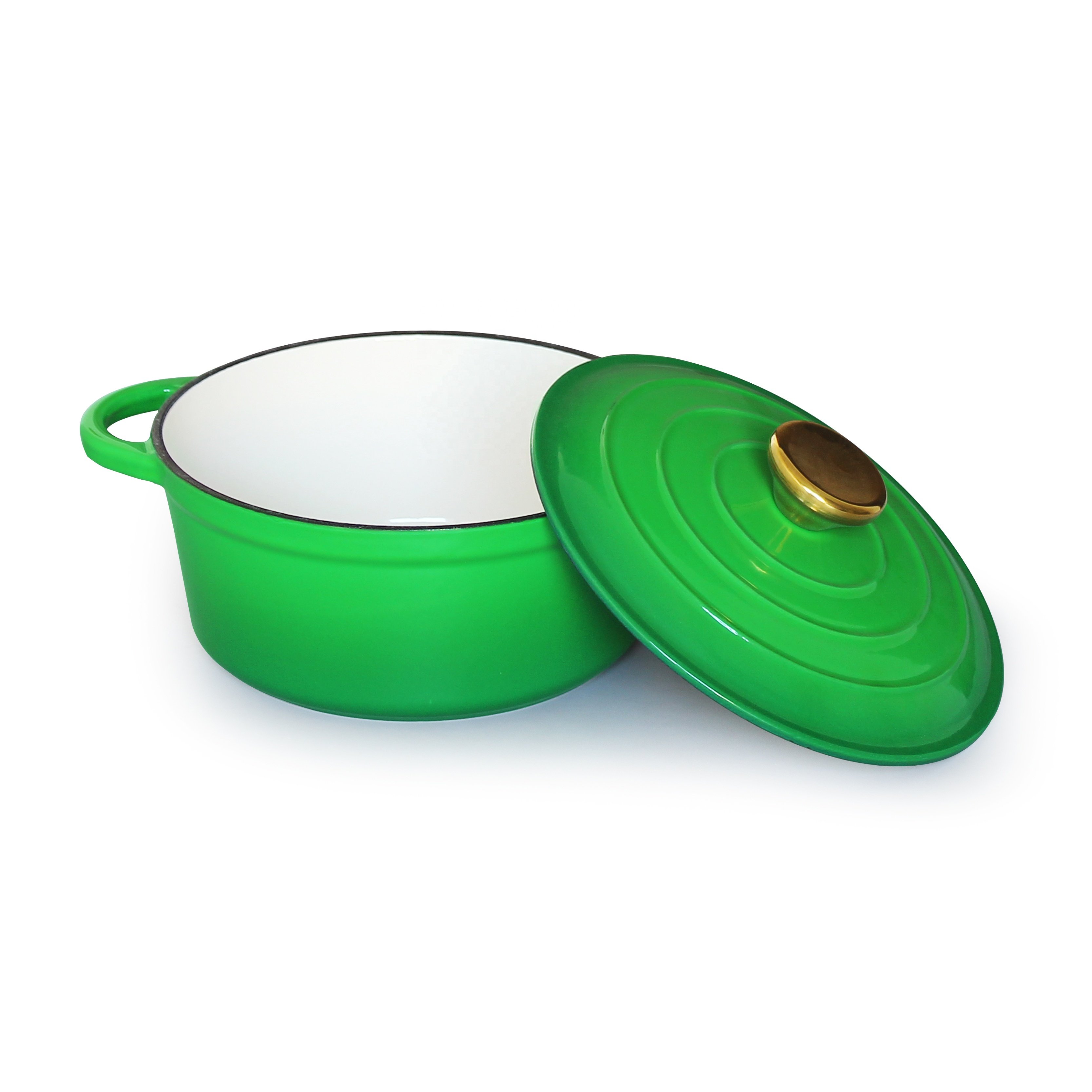 Home kitchen enamel casseroles coated polished cast iron non stick cooking pots cookware set