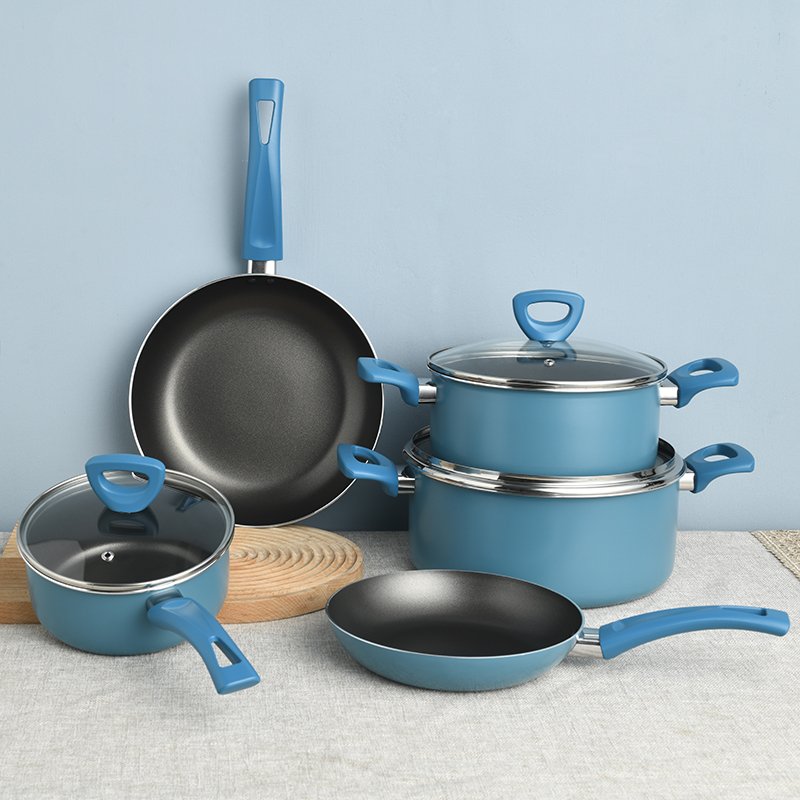 8 Pieces Non Stick Aluminum Pot Casserole Fry Pans All In Cookware Set Nonstick Dishwasher Safe Cooking Pos And Pans