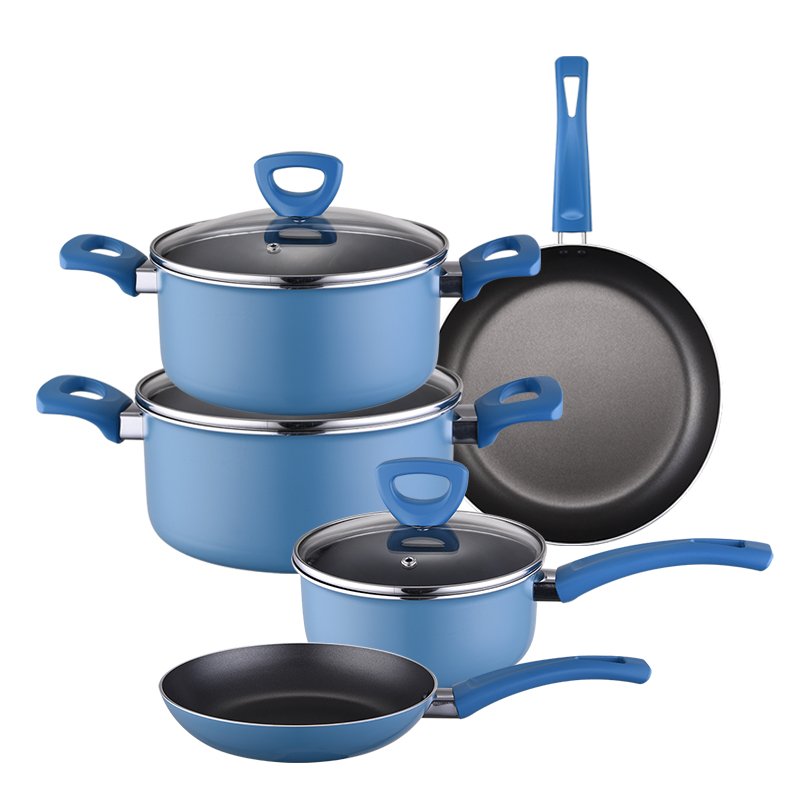 8 Pieces Non Stick Aluminum Pot Casserole Fry Pans All In Cookware Set Nonstick Dishwasher Safe Cooking Pos And Pans