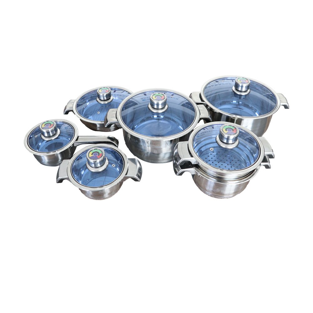 14-Piece Stainless Steel Cookware Set Non-Stick Pot Set Stockpot Set