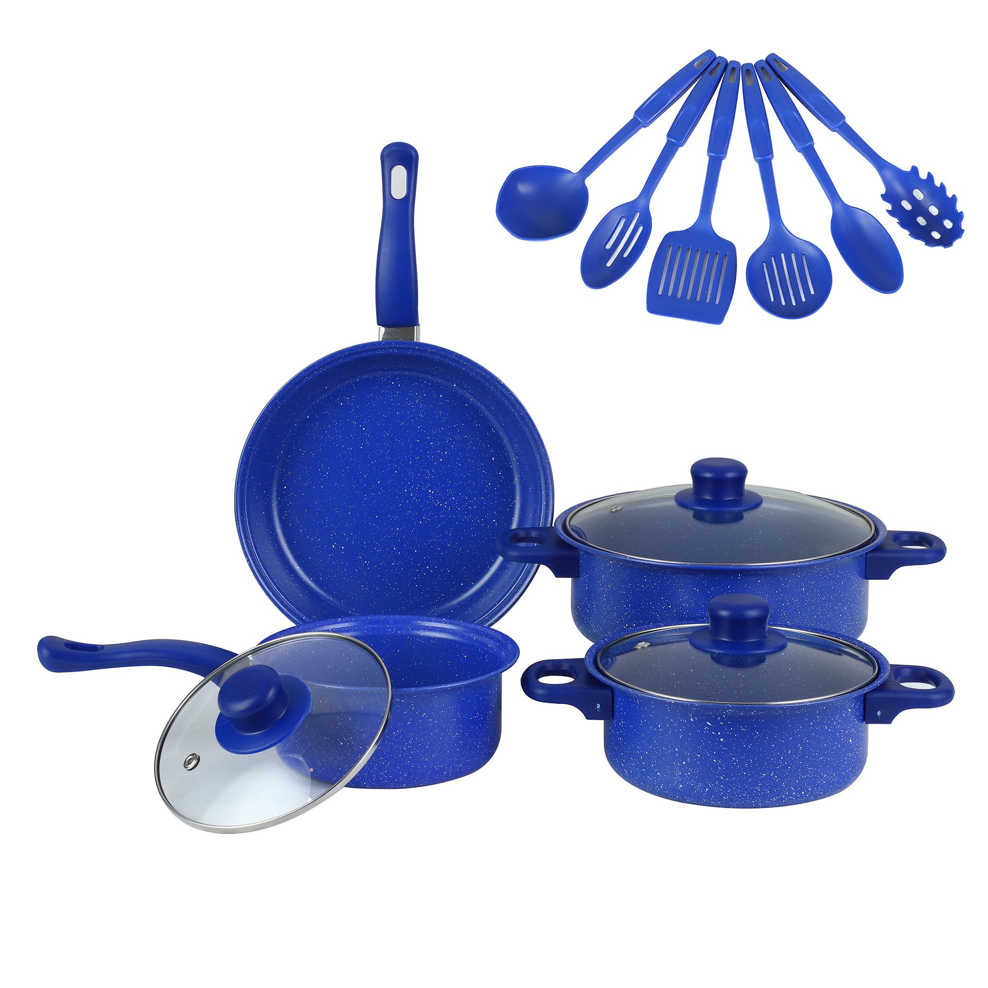 New metal color Cast iron cookware set cooking pot Kitchen utensils juego de ollas nonstick pots and pans