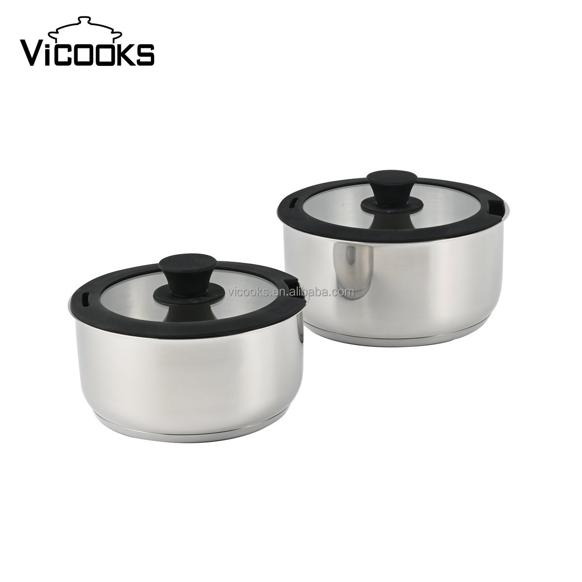 Oven Safe Stainless Steel Saucepan Set Kaisa villa Kitchen Cookware sets With Removable Handle