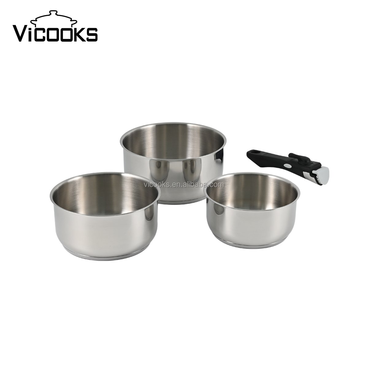 Oven Safe Stainless Steel Saucepan Set Kaisa villa Kitchen Cookware sets With Removable Handle
