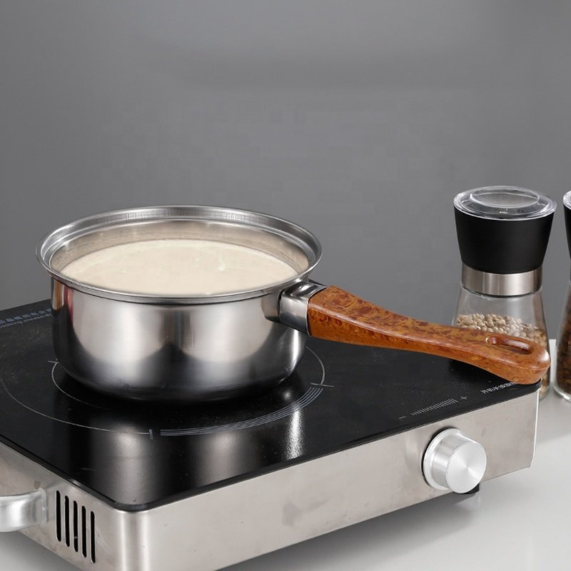 Hot sale stainless steel cookware set with brown bakelite