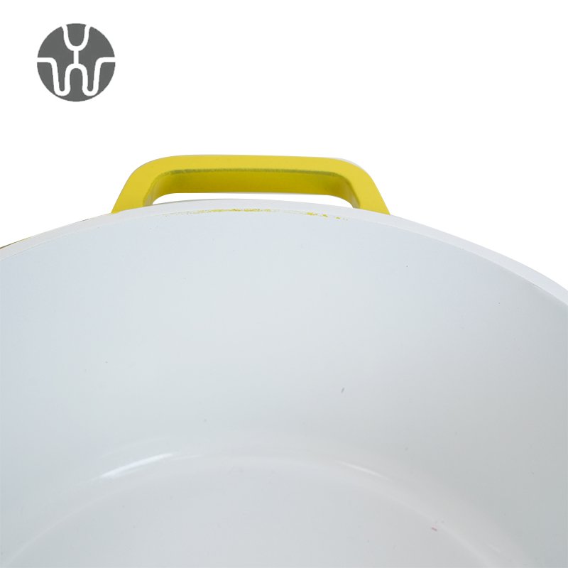 European Style Enamel Cookware Cooking Set Heat Resistant Double Ears Enamel Pot Set Ceramic Coating Pan