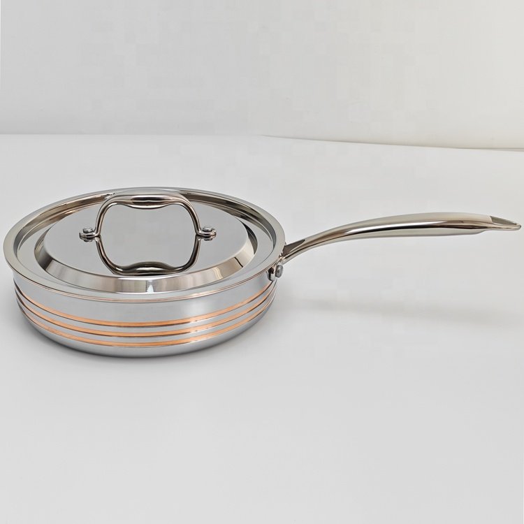 Surgical stainless steel oilless cookware set 5 ply waterless cookware 10pcs 5 Ply copper core cookware set