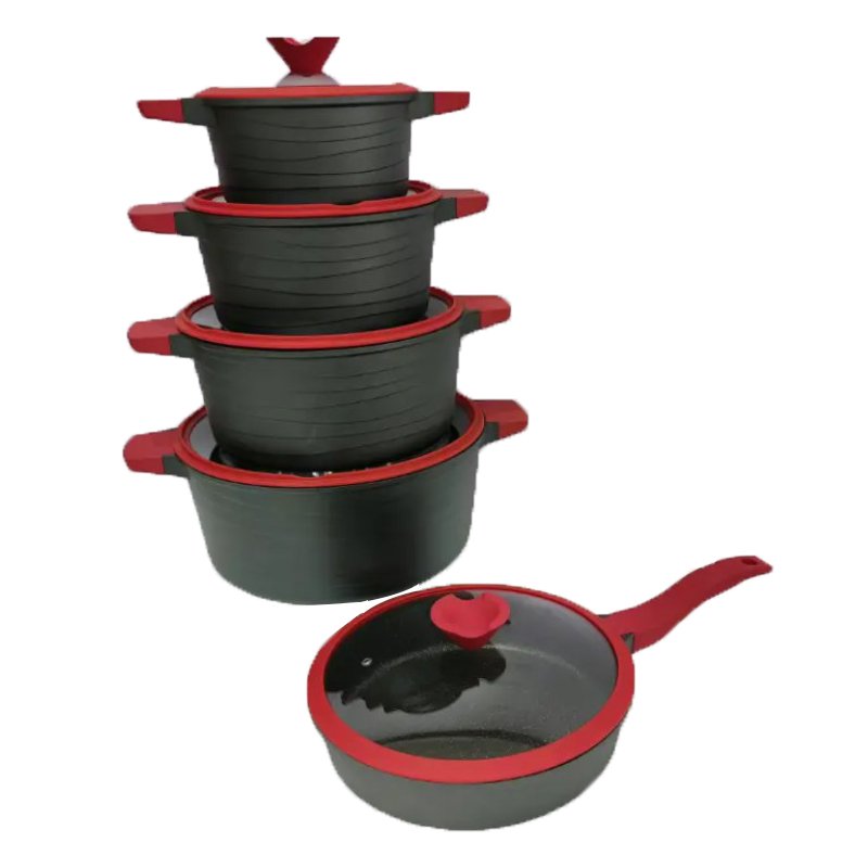 china aluminum pressed die cast accessories induction none non stick nonstick non-stick pots sets saucepan cooking cookware sets