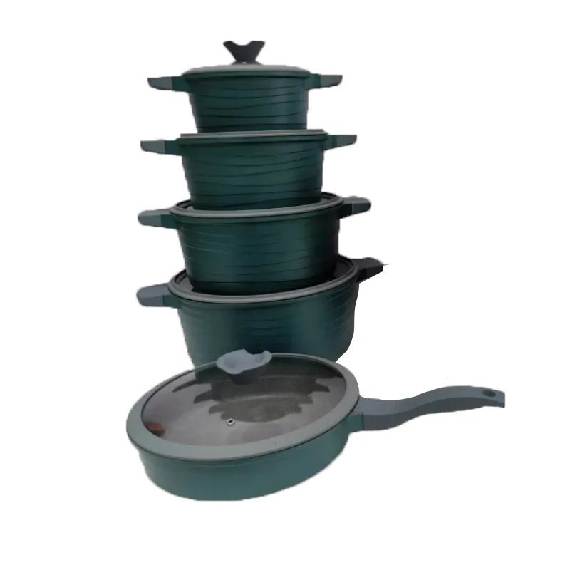 china aluminum pressed die cast accessories induction none non stick nonstick non-stick pots sets saucepan cooking cookware sets