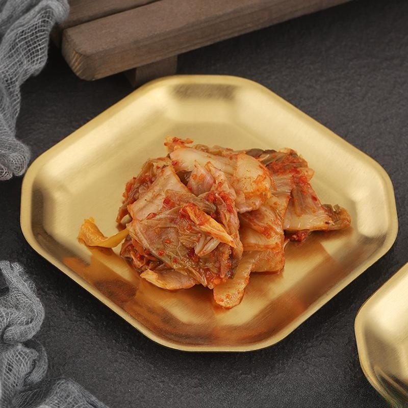 Barbecue Japanese Sushi Flat Restaurant Dessert Dinner Plates Stainless Steel Cookware Set Dishes Octagonal Wedding Food Trays