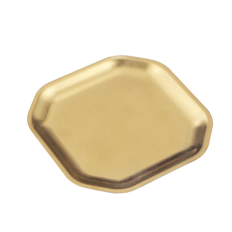 Barbecue Japanese Sushi Flat Restaurant Dessert Dinner Plates Stainless Steel Cookware Set Dishes Octagonal Wedding Food Trays
