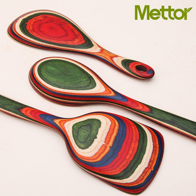 Hot sale Pakkawood Utensil Set - 3 Piece Cookware Set with Wooden Spoon, Spatula,Salad Spoon,Wooden kitchen accessories