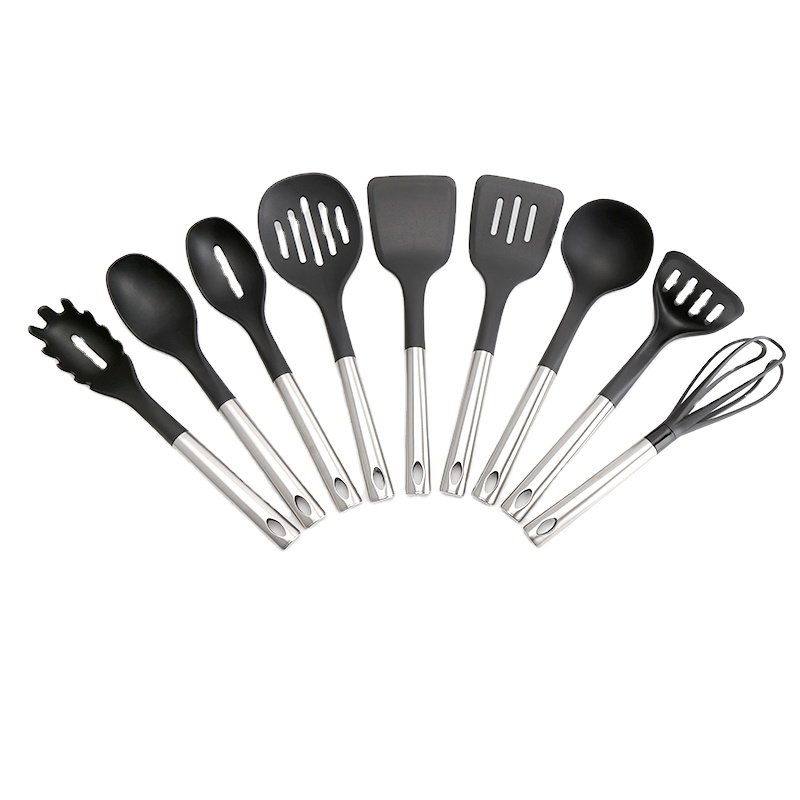Set of 9 Non-Stick and Heat Resistant kitchenware Cooking Utensils Set Useful Kitchen Gadgets Cookware Set