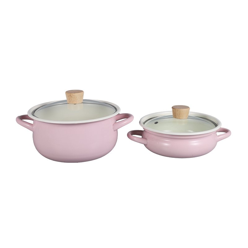 Multi-Purpose Enamel Metal Noodles Cooking Pot/Casserole/Can Stew Cookware Set Can Be Used Directly On Fire