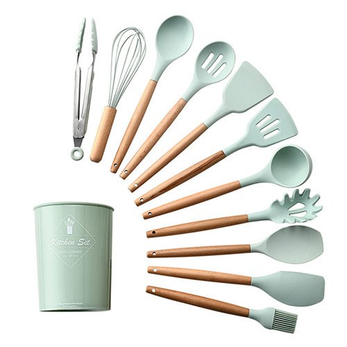 Low Price Guaranteed Quality 12 Piece Silicone Flatware Sets Tableware Nonstick Cookware Sets