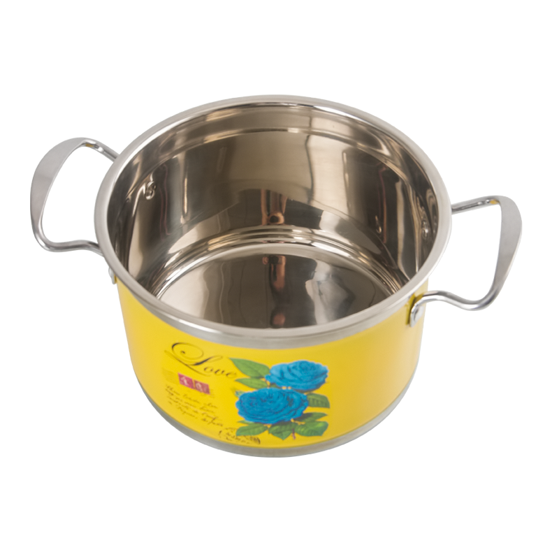 Factory direct Fashionable Applique Kitchen Cookware Set 18cm 20cm 22cm 24cm 26cm Stainless steel Stock Pot set of 10 Casseroles