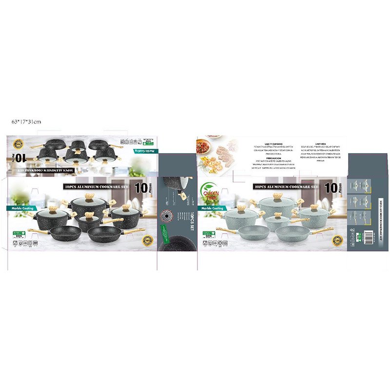 Home kitchen utensil aluminum forged induction nonstick casserole pots and pans cookware sets cooking