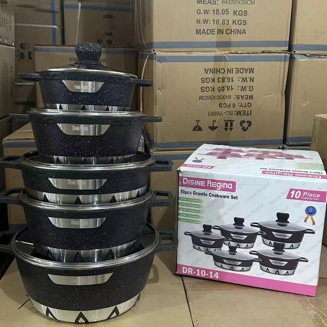 High Quality 10pcs Kitchen Cookware Set New Arrival Home Use Aluminium Alloy Cooking Pot