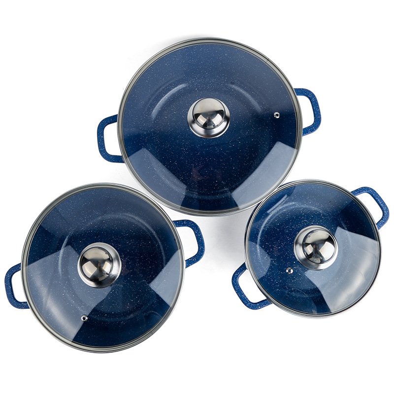 Kitchen 6Pcs Non-stick Coating Cooking Tools Kitchenware Aluminum Pan Soup Pot Frying Pan Cookware Sets