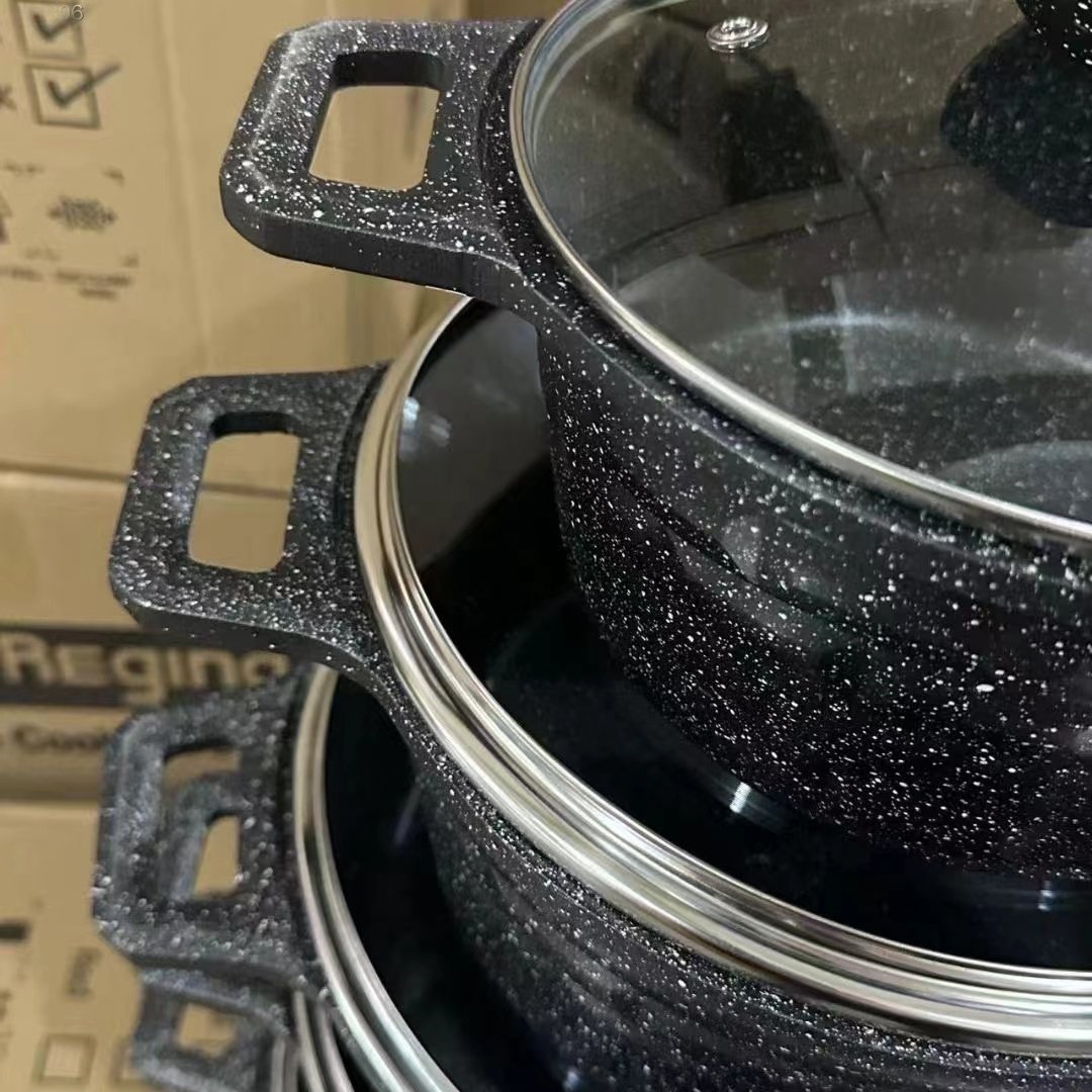 Factory Direct 10 pieces Cookware-Set New Arrival Home Use Aluminium Alloy Pot Set Casserole Deep Fry Pan