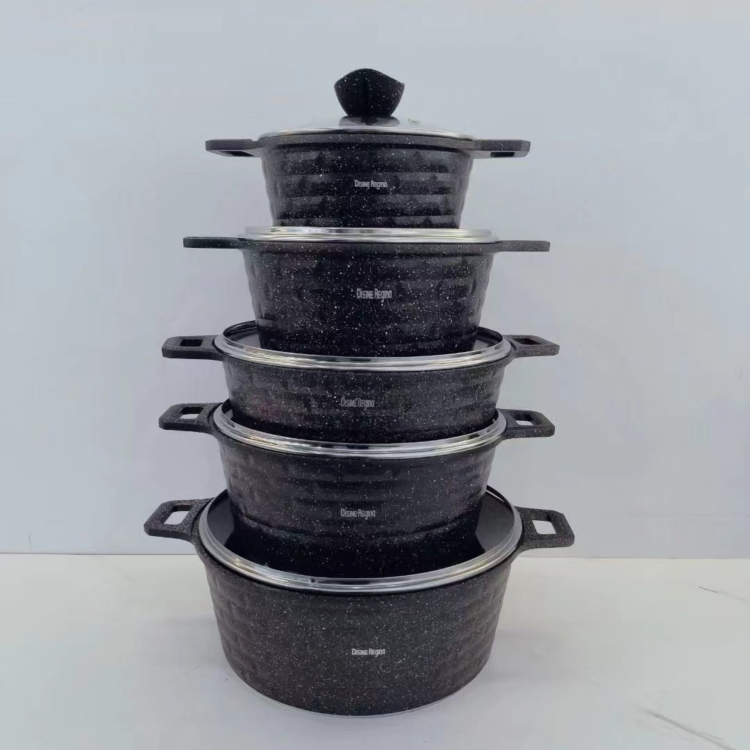 Factory Direct 10 pieces Cookware-Set New Arrival Home Use Aluminium Alloy Pot Set Casserole Deep Fry Pan