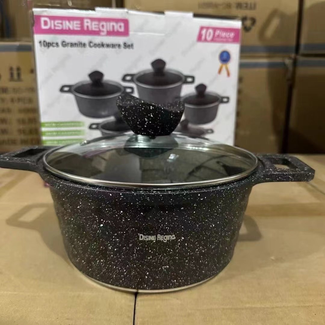 Factory Direct 10 pieces Cookware-Set New Arrival Home Use Aluminium Alloy Pot Set Casserole Deep Fry Pan