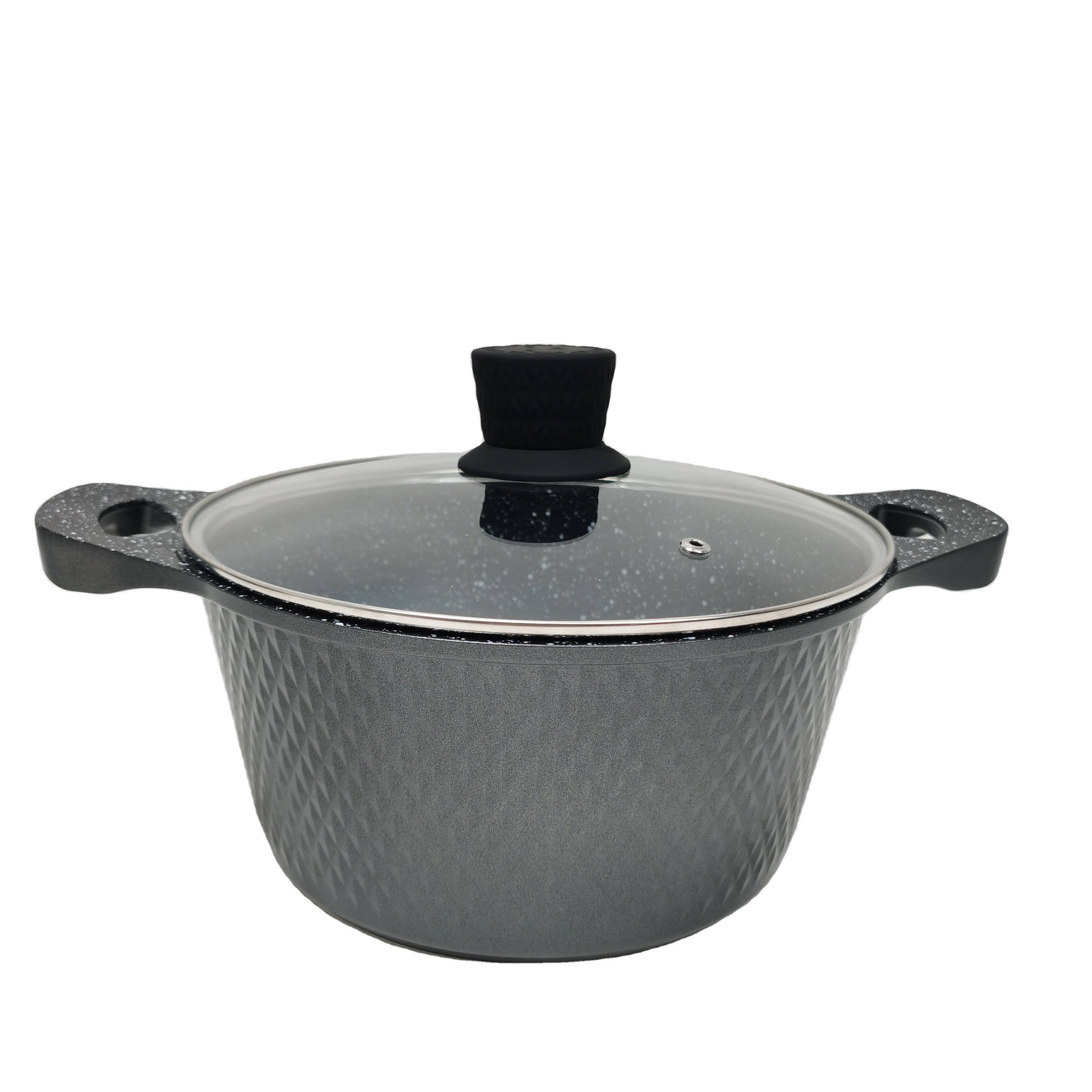 Hot-selling cookware set granite coated non-stick pan heats evenly aluminum cookware set with lid