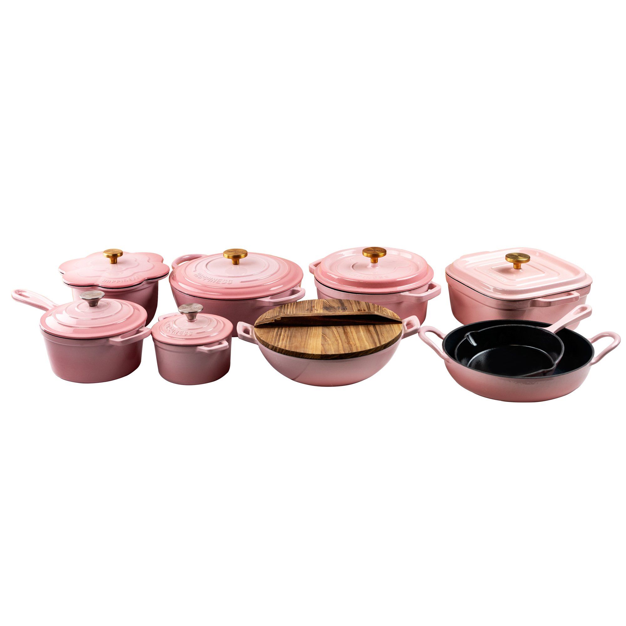 Bright Houseware 12pcs Wholesale Cookware With Cheap Price Low MOQ Home Kitchen Custom Pot Red Enamel Cast Iron Cookware Sets