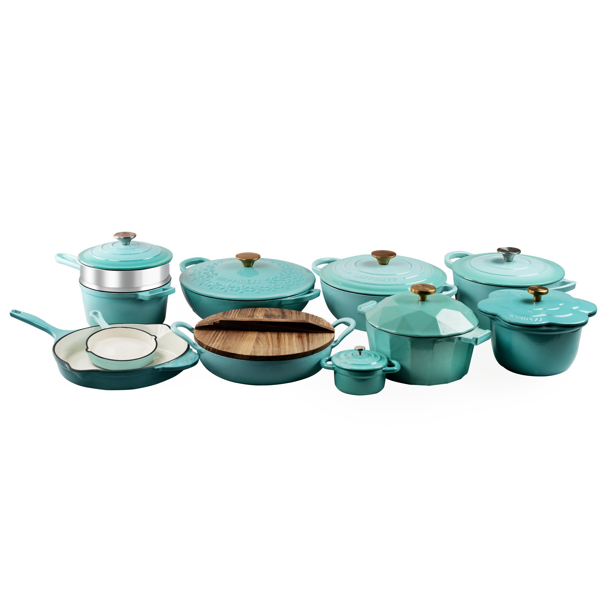 Bright Houseware 12pcs Wholesale Cookware With Cheap Price Low MOQ Home Kitchen Custom Pot Red Enamel Cast Iron Cookware Sets