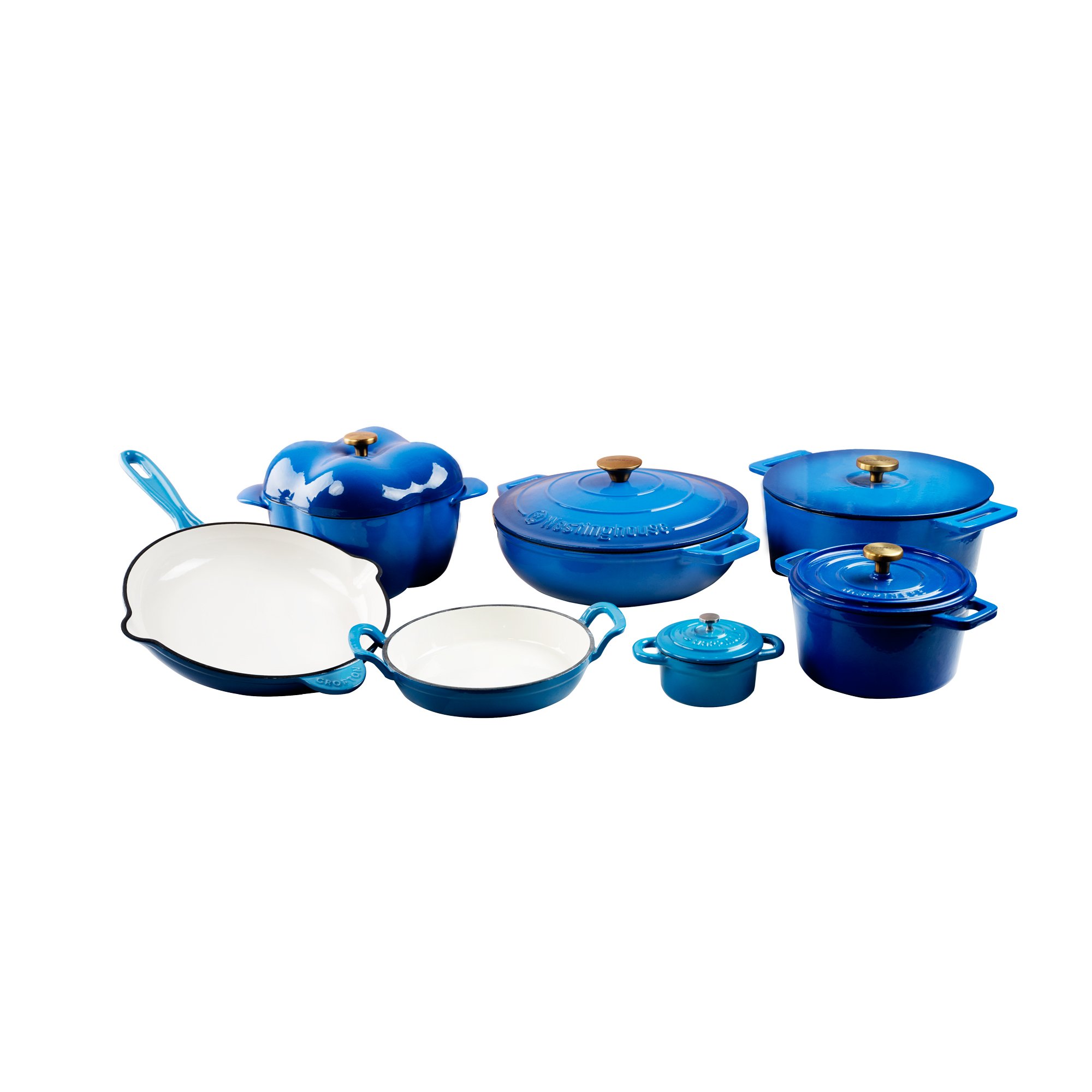 Bright Houseware 12pcs Wholesale Cookware With Cheap Price Low MOQ Home Kitchen Custom Pot Red Enamel Cast Iron Cookware Sets