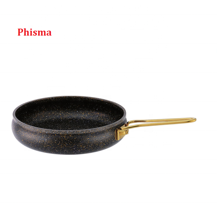 Phisma Cheap But High Quality 9Pcs Press Alumminum Cookware Sets Pots Granite Coating S/S Long Handle Cooking Pot Fry Pan