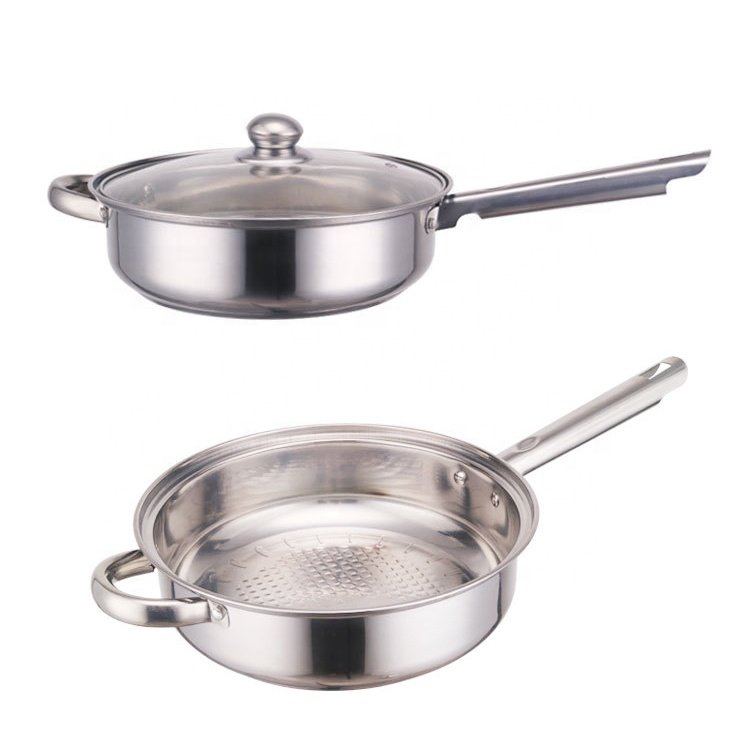Factory Price Kitchenware 12Pcs Stainless Steel Kitchen Cooking Pans And Pots Stockpot Frying Pan Cookware Set