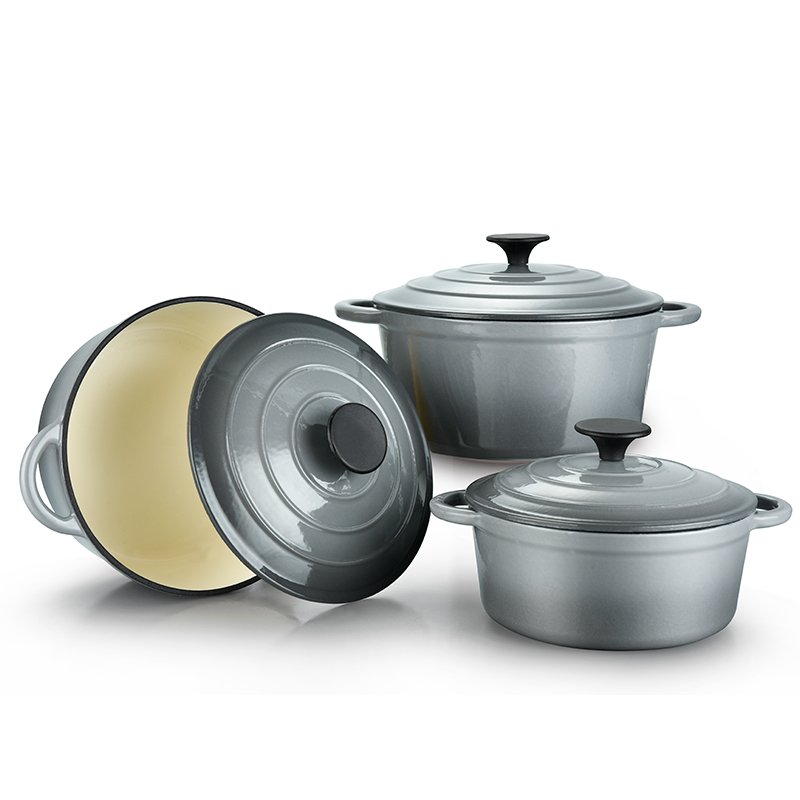 Chinese Non stick 4pcs cast iron enamel cooking pot cookware set of cooking pots