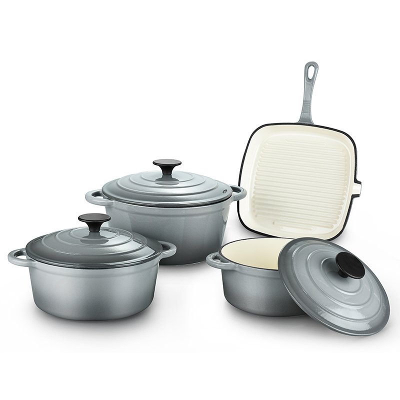Chinese Non stick 4pcs cast iron enamel cooking pot cookware set of cooking pots