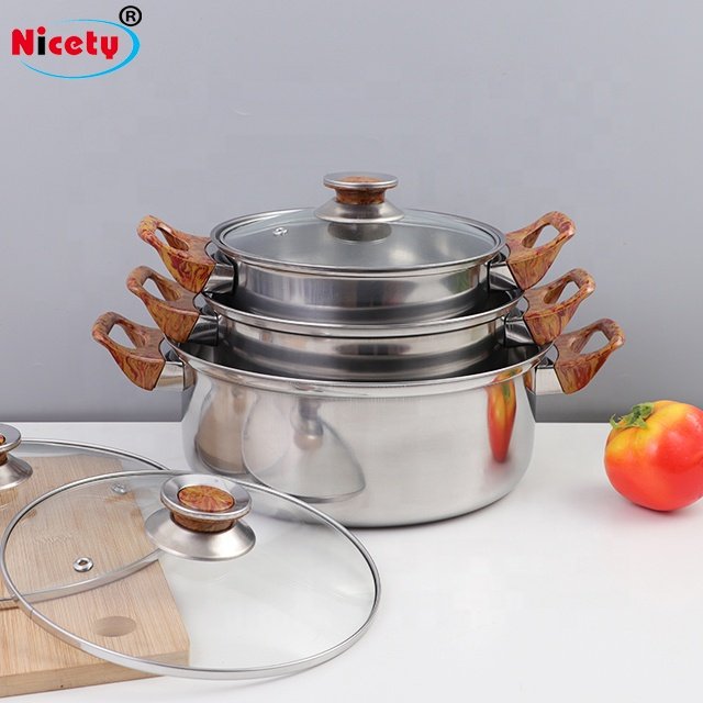 Cookware Pot Set Pot Set with Kettle High Quality Stainless Steel Nonstick for Cooking 12pcs Kitchenware Stainless Steel Support