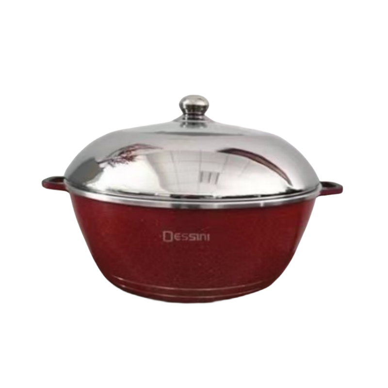 Factory Hot Selling Aluminum Pots with Stainless Steel Lid Pot Set Cookware set with Glass lid 44CM Big Pot Cook Dinnerware Set