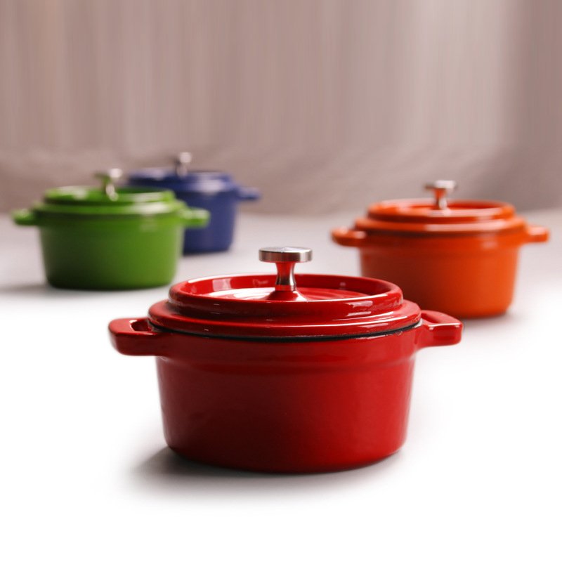 High Quality Mini Enameled no stick enamel cast iron dutch oven casserole cooking Pot