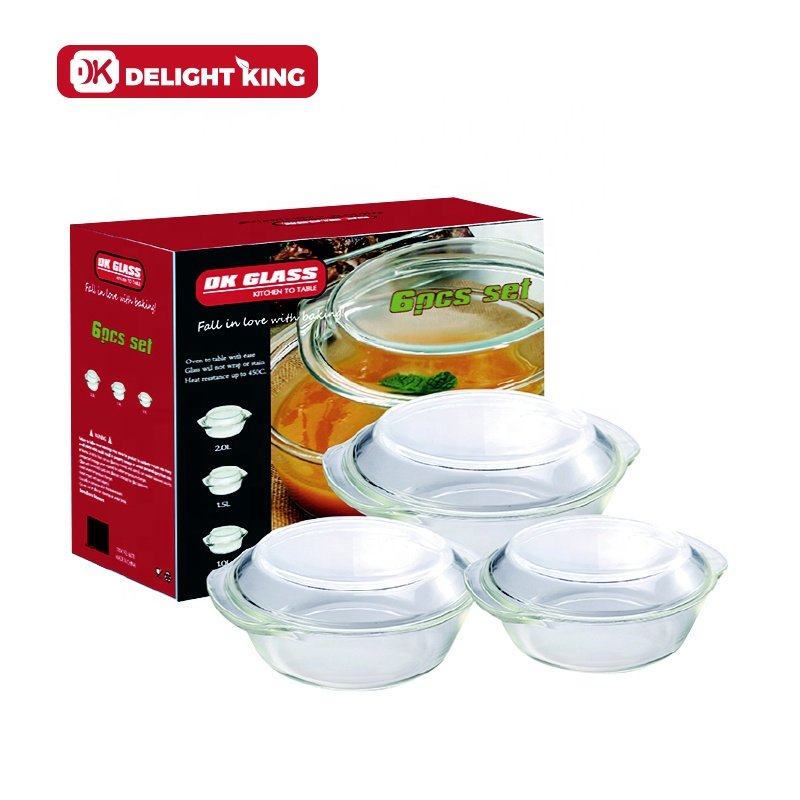 Large clear cookware pot borosilicate glass oven safe casserole glass