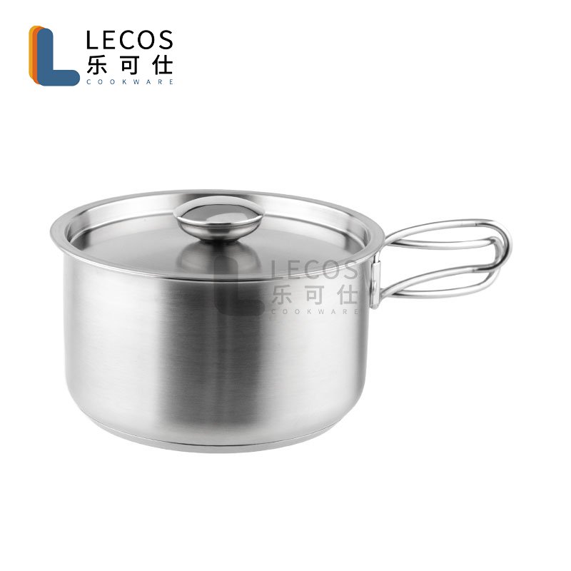 304 Stainless Steel Outdoor Cooking Food Camping Cookware Cooking Pot With Folding Handle