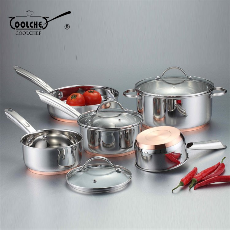 Best Selling 8Pc High Quality Capsule Bottom Stainless Steel Cookwares Set