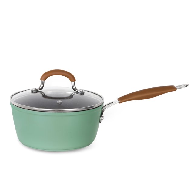 Oil free 8pcs forged aluminum green marble coating non stick cookware set induction cooking pot and pan