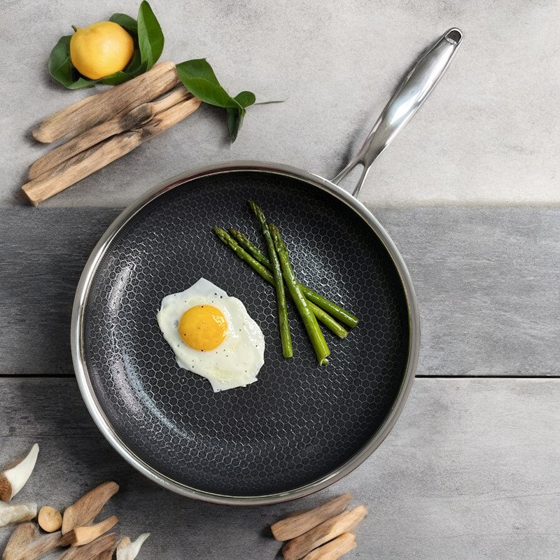 Stainless Steel Pots and Pans Set 7 Pcs Nonstick Kitchen Cookware Sets Honeycomb Coatings Frying Pans