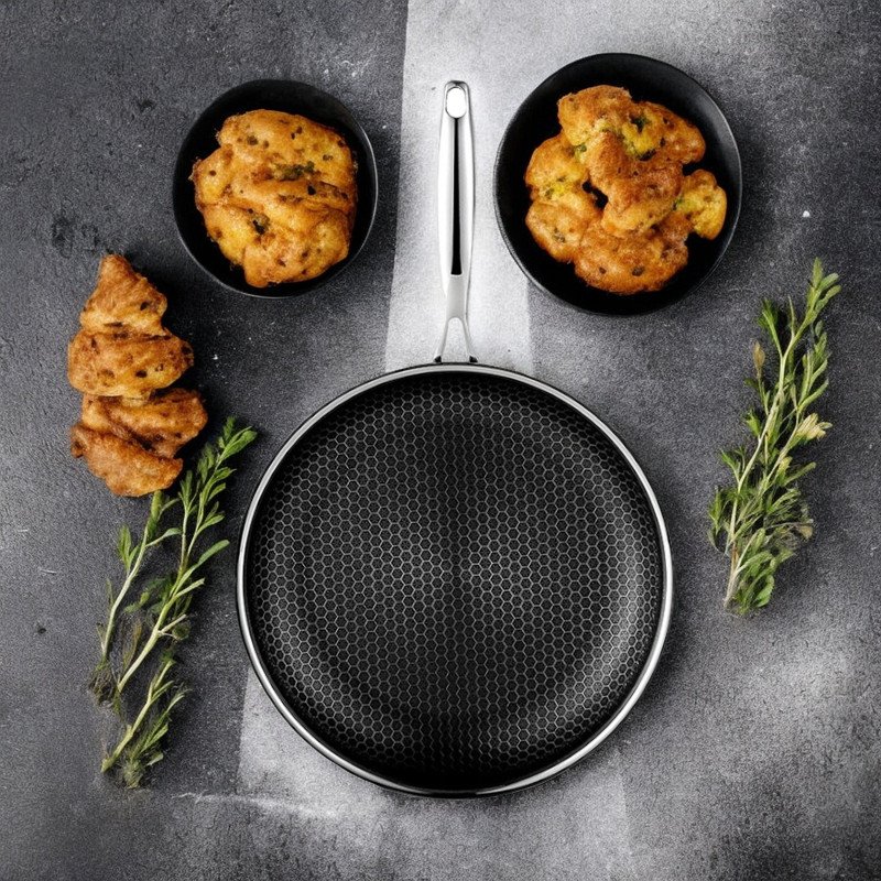 Stainless Steel Pots and Pans Set 7 Pcs Nonstick Kitchen Cookware Sets Honeycomb Coatings Frying Pans