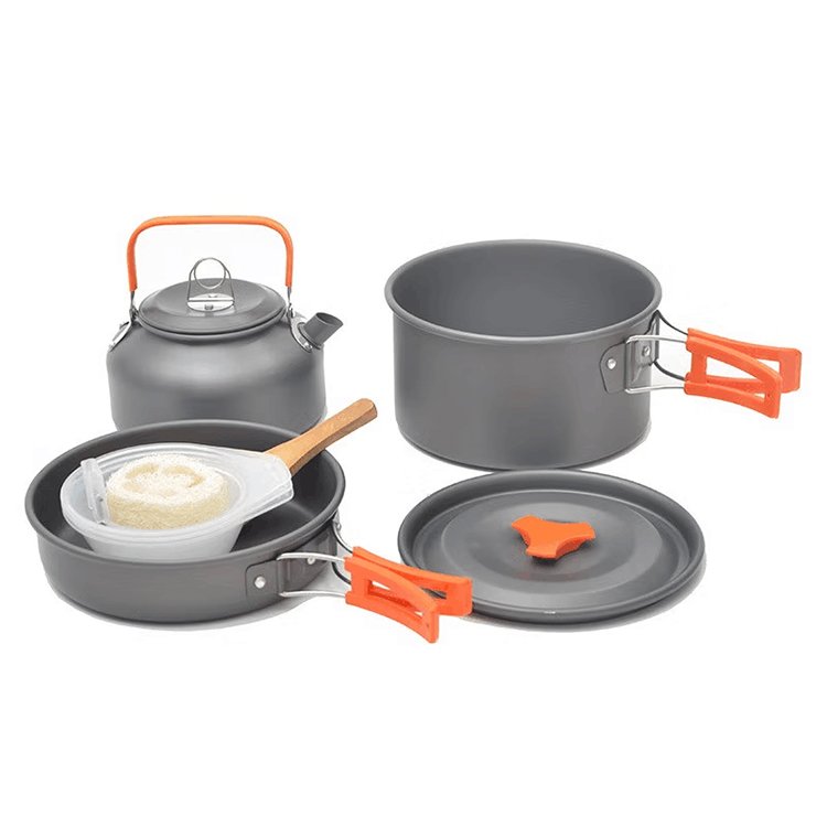 GARIDA 2-3 Person Hard Alumina Outdoor Family Picnic Self-driving Picnic Portable Pot Utensils Camping Cookware Set GCCC-K003