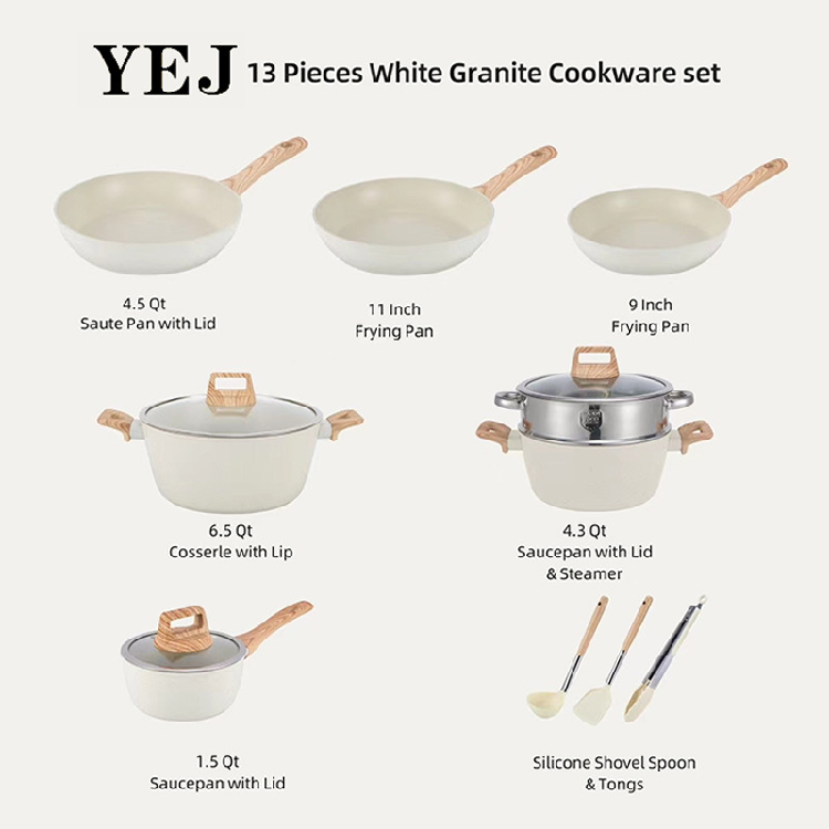 Best Sellers Medical Stone Nonstick Cookware Set 12pc Nonstick Rotisserie induction kitchen pot cookware set cooking