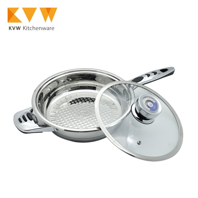 23 pieces stainless steel cookware set with thermometer and lid