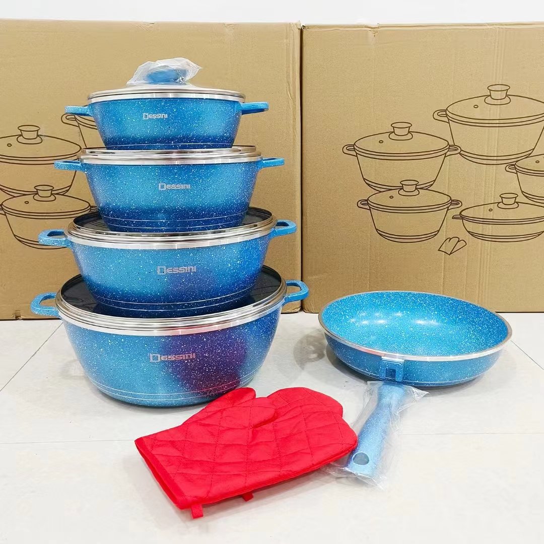 China Supplier Nonstick Kitchen Cooking Stainless Steel 12 pieces Cookware Set