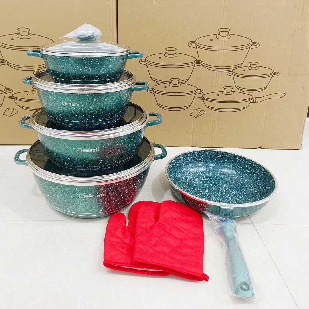 China Supplier Nonstick Kitchen Cooking Stainless Steel 12 pieces Cookware Set