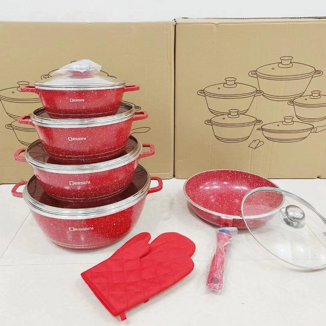 China Supplier Nonstick Kitchen Cooking Stainless Steel 12 pieces Cookware Set